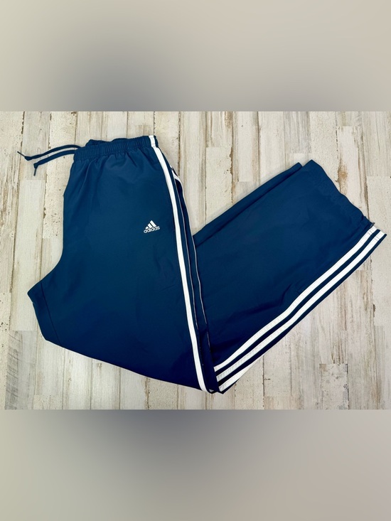 adidas Other - Adidas Track Pants Mens Medium Mesh Lined Zip Ankles 3 Stripes Blue